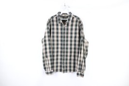 prAna Mens Size Medium Faded Collared Pearl Snap Button Shirt Plaid Cotton - £31.27 GBP