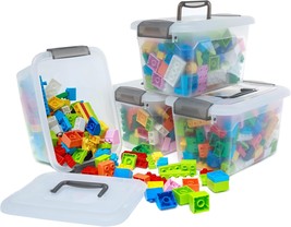 Citylife 4 Packs 5.3 Qt Stackable Storage Containers With Lids In Clear ... - $40.97
