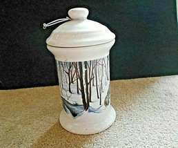 Field &amp; Stream 6&quot; Ceramic Covered Jar w/Winter Scene by DesignPac No. REU2017 - £13.48 GBP