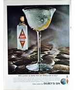 GILBEY&#39;S GIN - Born in London 1872 Dry 1964 VTG Print Ad - $15.45 CAD