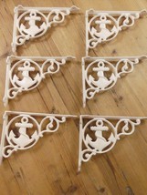6 CAST IRON BOAT ANCHOR BRACKETS CORBELS WALL SHELF BRACKET NAUTICAL CRE... - $54.52 CAD