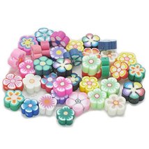 Bluemoona 200 PCS - Mixed Flower Fimo Polymer Clay Spacer Beads - £5.58 GBP
