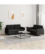  Sofa Set Black Velvet (100% polyester) Medium Sofa Set - $1,035.34 CAD