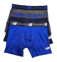 New Balance men&#39;s 3-pack premium performance 6&quot; boxer briefs in Black/Laser - $31.68