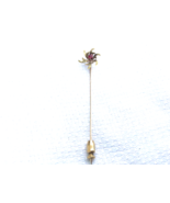 10k Stickpin Ruby Leaf Pattern Circa 1910. ESTATE JEWELRY - $80.00