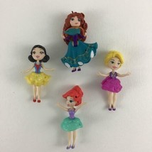 Disney Princess Little Kingdom Snap Ins Lot 3" Dolls Ariel Merida Snow White Toy - $16.78