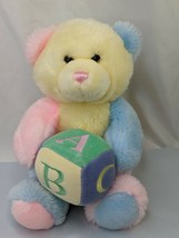 Aurora Baby Bear Plush Block Pastel Musical 11 Inch ABC Block Stuffed Animal Toy - £17.31 GBP