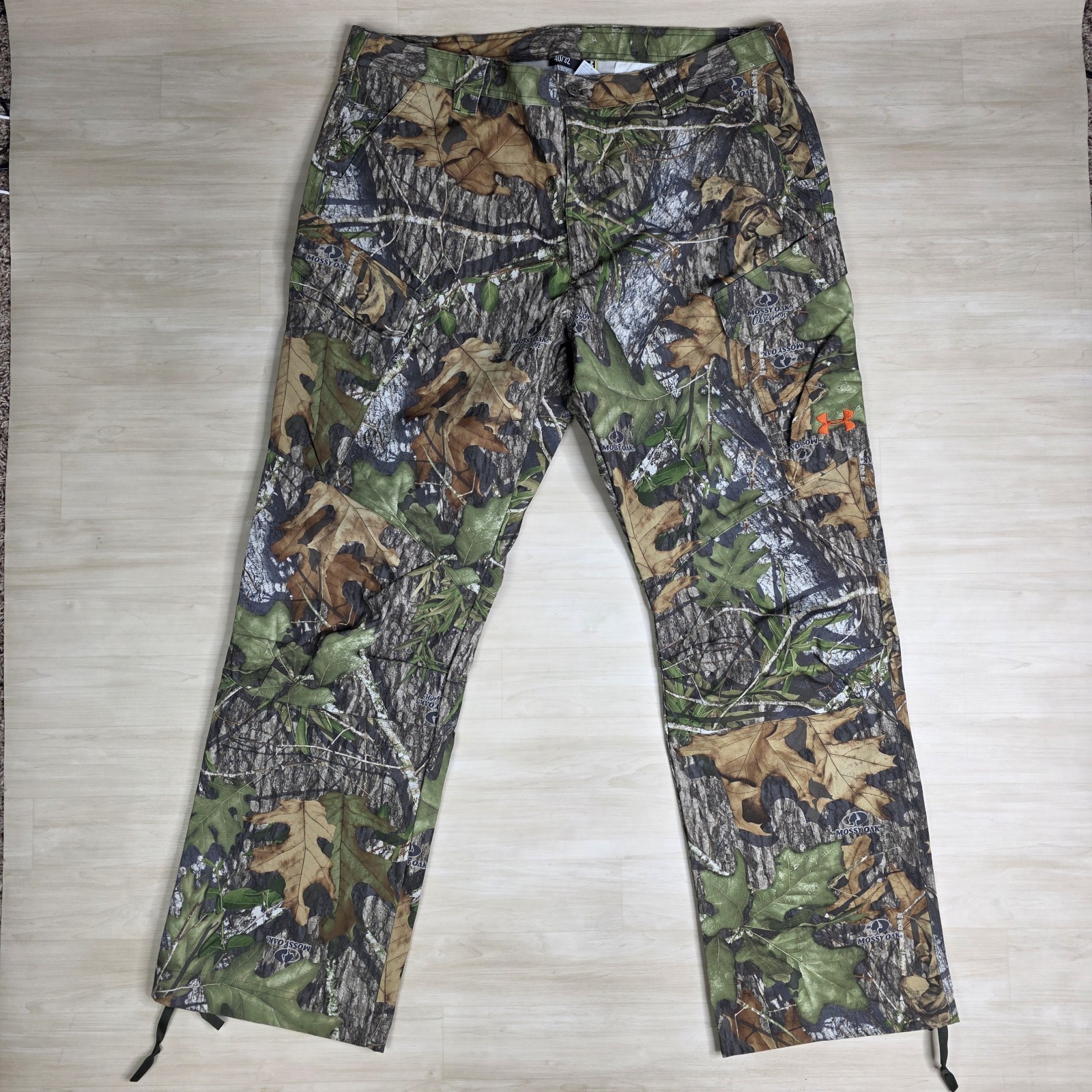 Under Armour Storm Camo Pants Mossy Oak Treestand Cargo Pockets Size 40 ... - $49.39