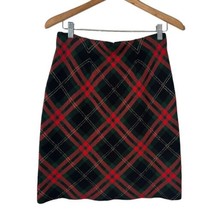 J. McLaughlin Women’s Plaid Skirt Red Green Striped Stretch Knit Zip Up ... - $20.79