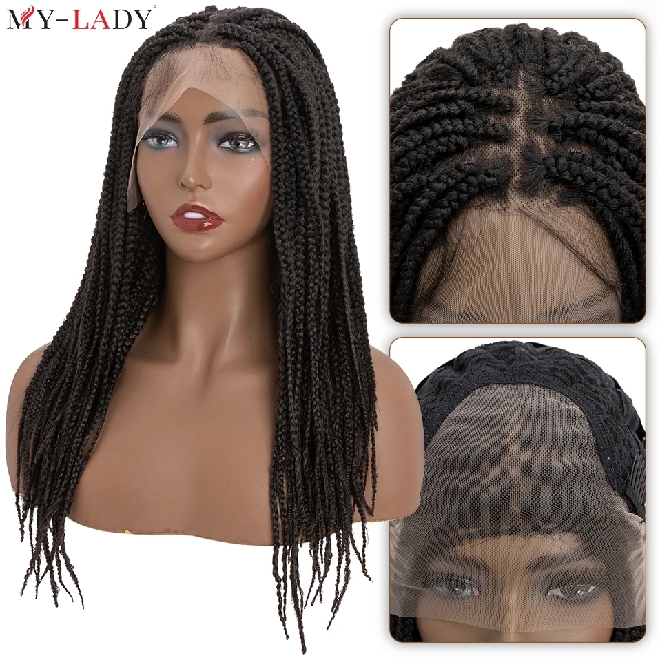 My-Lady 22inch Synthetic Braided Lace Front Wig With Baby Hair Box Braids Lace - £70.15 GBP+