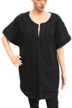 Isabel Marant Women Casual Black Embroidered Laced Long Tunic Top Size M 38 - $59.61