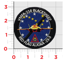 MARINE CORPS VMFA-214 BLACKSHEEP RED FLAG ALASKA 2023 HOOK &amp; LOOP PATCH - £27.49 GBP
