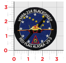 MARINE CORPS VMFA-214 BLACKSHEEP RED FLAG ALASKA 2023 HOOK &amp; LOOP PATCH - £26.15 GBP