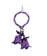 Stunning Dangling Purple Ruffled Roses Leather Bag Ornament Keychain - £11.22 GBP
