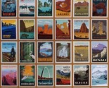 20&quot; X 44&quot; Panel National Parks USA Parks Travel Explorer Cotton Fabric D... - $7.75