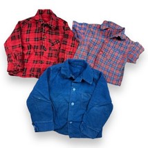 Vintage 50s Lot Of 3 Flannel Shirt Toddler Cotton Plaid Outdoors Cat Eye... - £27.14 GBP