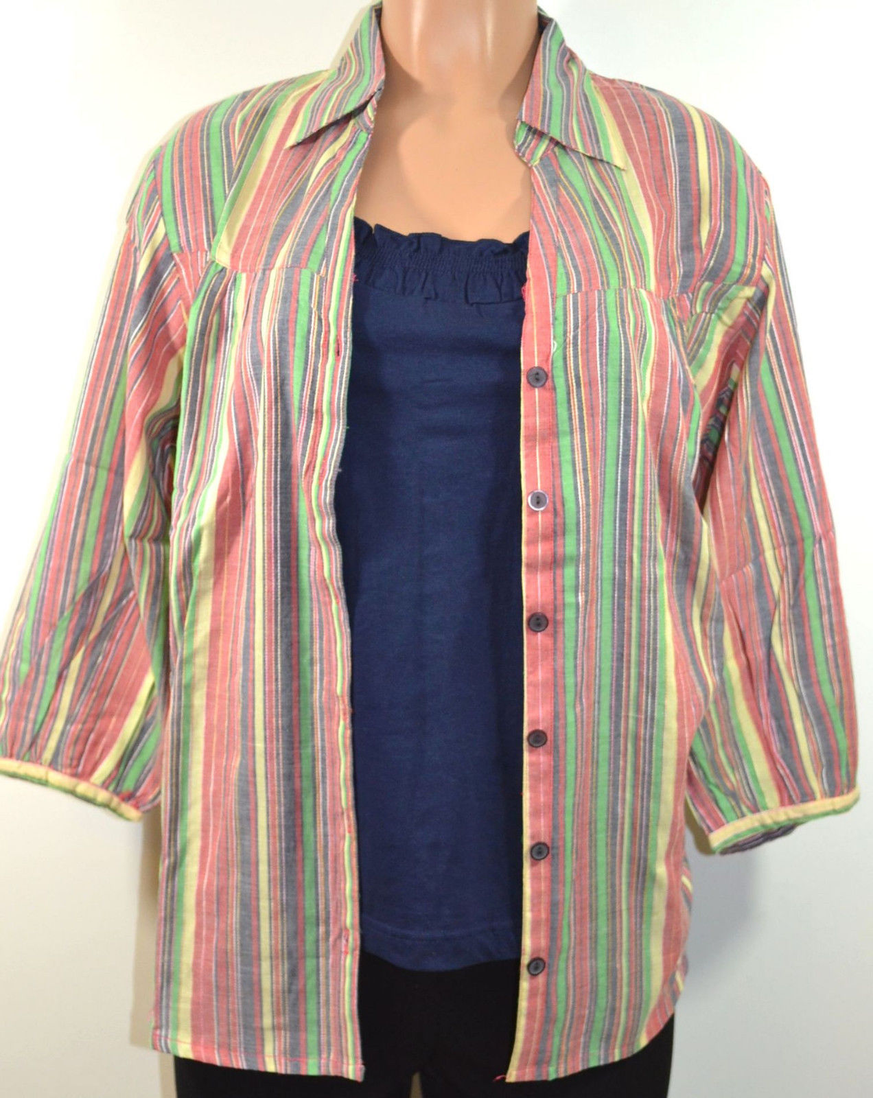 DressBarn Women's Plus Size Striped Shirt 2 PCS-SET With TANK TOP