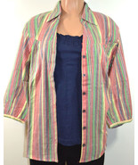 DressBarn Women&#39;s Plus Size Striped Shirt 2 PCS-SET With TANK TOP  - £11.77 GBP