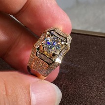 4k gold 3 carats diamond ring for men rock 14k gold jewelry anillo esmaltado silver 925 thumb200