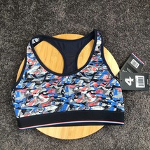 FOURLAPS SPORTS BRA Size Medium Circuit Confetti Camo Blue Premium Athle... - £11.58 GBP