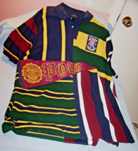 HTF Polo Ralph Lauren Striped Pennant Multi-Colored Shirt-Size XXL - £129.79 GBP