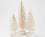 S/3 Illuminated Graduated Bottlebrush Trees by Valerie in White - $193.99