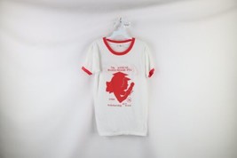 Vtg 80s Womens Medium Spell Out Coca Cola Running Road Race Ringer T-Shirt USA - £35.65 GBP