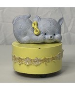 Vintage Enesco Wind Up Musical Box Playful Blue Cat 1981 Playmates Works... - €17,40 EUR