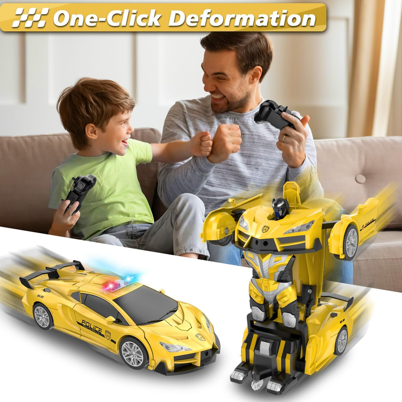 Remote Control Car, Transform Robot RC Cars, 2.4Ghz Transforming Police Car Toy  Item image 2