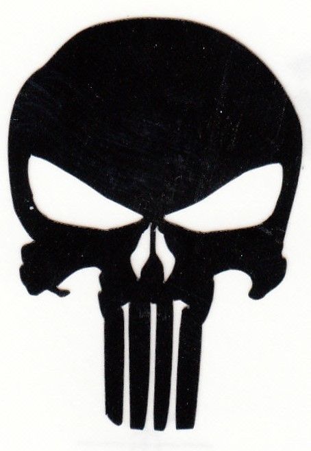 REFLECTIVE Punisher black fire helmet die cut decal window sticker - $3.46