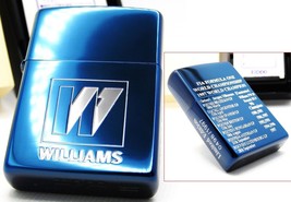 Williams Formula 1 One Blue Titanium 0498/1997 Zippo Oil Lighter MIB Rare - $187.11