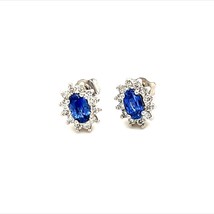 Natural Sapphire Diamond Stud Earrings 14k Gold 0.84 TCW Certified $2,975 215098 - £939.55 GBP