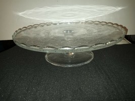 Vintage Clear pedestal cake plate 11&#39;&#39; x  4&#39;&#39; - $36.63