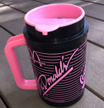 Mcdonalds Black W/ Pink Stripes &amp; Pink Cap Promo Plastic Mug Coca-Cola - $17.12