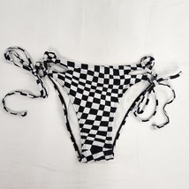 Bikini Bottoms Checkered Black White Plaid Tied Size Women&#39;s Medium - £10.12 GBP