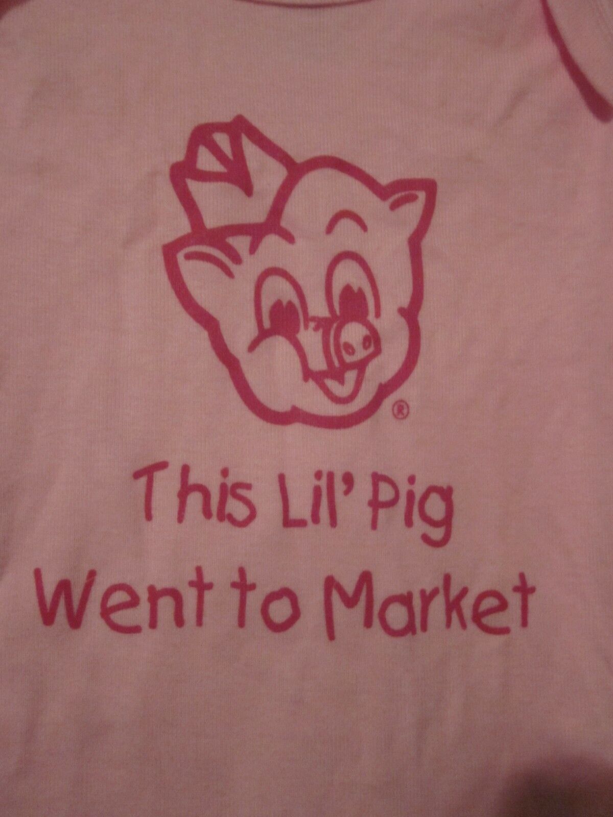 NWT PIGGLY WIGGLY "This Lil' Pig Went to Market" Girls Pink Snap Bottom Top 6M - £7.06 GBP