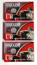 Maxell UR 90 Minute Blank Audio Cassette Tape Normal Bias Lot (Qty 3) *Sealed* - $7.99