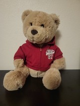 AEROPOSTALE Tan Teddy Bear Plush with Red Zip Up Hoodie &quot;Aero 87&quot; 6/2010 - £12.78 GBP