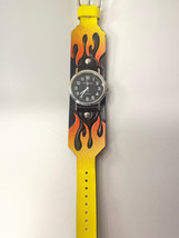 Urban Xpress Flame Fire Theme Leather Band Analog Quartz Watch ~ Needs B... - £20.23 GBP