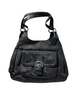 Coach &quot;Bordeaux&quot; Black Signature Canvas w/Sparkle #H1381-F26245 Logo Cha... - $162.41 CAD