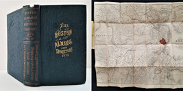 1873 Antique Boston Almanac Directory W Map Genealogy Business History - £136.23 GBP