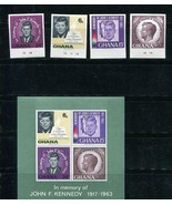 Ghana 1965 Souvenir Sheets Imperf+Imperf stamps MNH Memory of J.F. Kenne... - £4.67 GBP