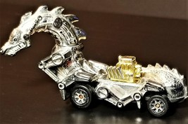 Hot Wheels Rodzilla Hotrod Diecast Silver Dragon 1:64 Head Rotates -Vintage 1987 - £2.54 GBP