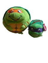 Ty Michelangelo &amp; Donatello TMNT Teenage Mutant Ninja Turtles Plush Stuffed - £9.28 GBP
