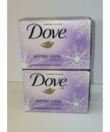 2 Dove Winter Care Moisturizing Cream Beauty Bar Soap Limited Edition Ba... - £17.07 GBP