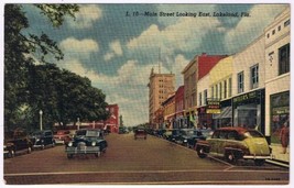 Postcard Main Street Looking East Lakeland Florida - £3.94 GBP