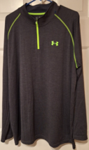 Under Armour Shirt Mens 2XL Gray Loose Fit 1/4 Zip Lightweight Pullover Heatgear - £15.23 GBP