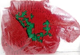 Teddy Bear Dolls Sweaters Red W/Green Hand Knit Toys/Crafts Set Of 2 NWT - £8.91 GBP