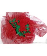Teddy Bear Dolls Sweaters Red W/Green Hand Knit Toys/Crafts Set Of 2 NWT - £8.87 GBP