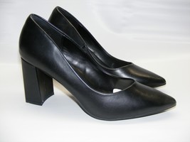 Women Black Size 9 M Black Pumps Block Heels Slip On Comfort Patent Leat... - $34.49 CAD